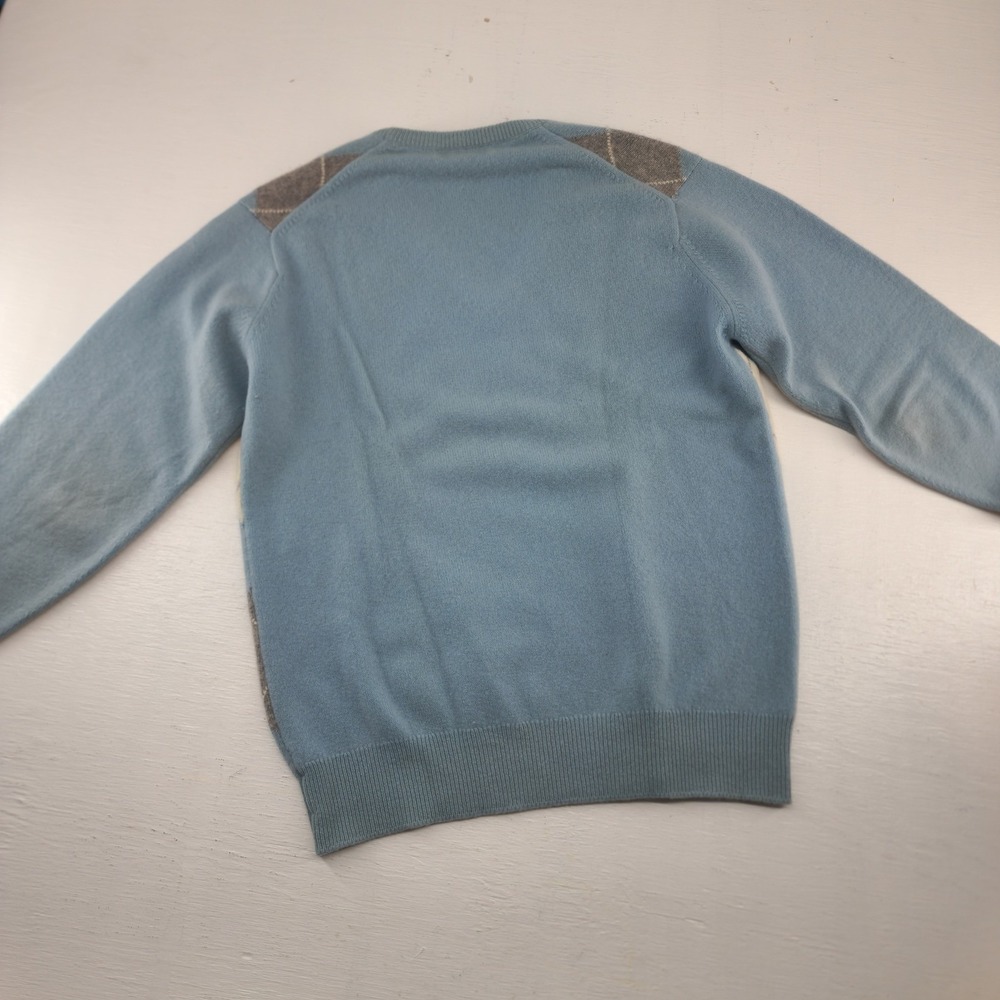 The Scotch‎ House S/M | Blue Argyle 100% Cashmere V-Neck Sweater Women - Picture 5 of 7